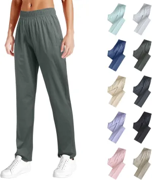 Beeswan Pants for Women Over 50,Stretch Active - Women's Ultra Stretch Quick Drying Breathable Straight Leg Pants