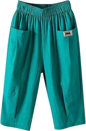 Capris Pants Bermuda Shorts for Women Casual Summer Beach Drawstring Shorts Knee Length Loose Cute Vacation Short