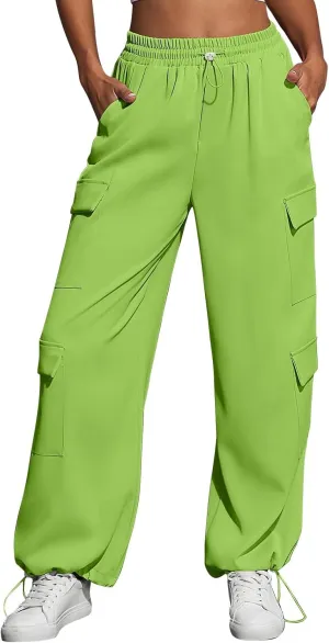 Cargo Sweatpants for Women Baggy High Waisted Cinch Bottom Fleece Joggers Casual Straight Leg Sweat Pants w/Pockets