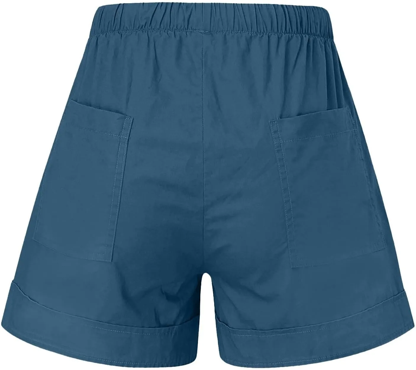 Casual Shorts for Women Trendy Drawstring Elastic Waist Cotton Shorts with Pockets Loose Fit Beach Summer Outfits