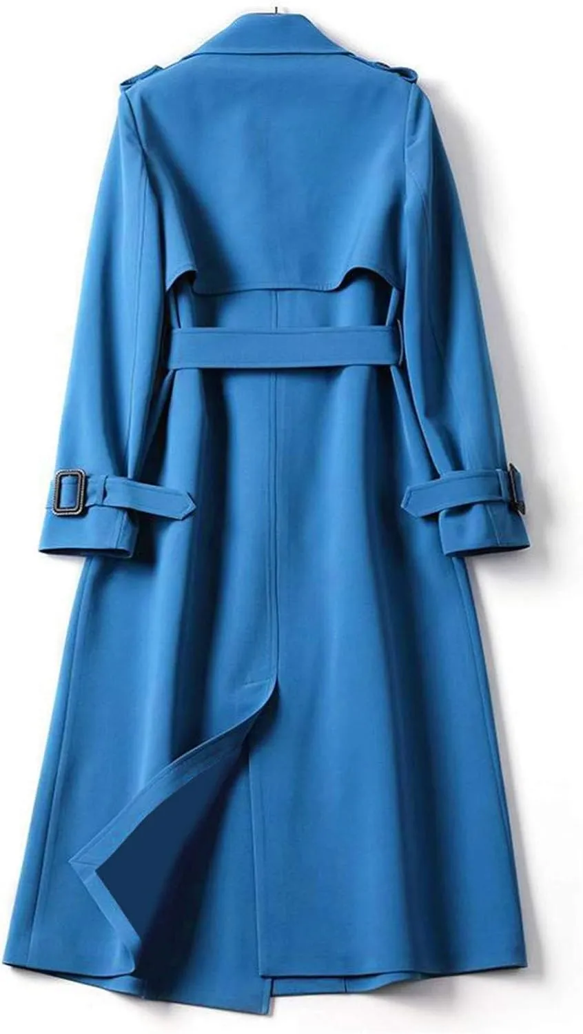 cooki Winter Coats for Women 2023 Mid-long Double Breasted Trench Coat Water Resistant Windbreaker Belted Lapel Overcoat