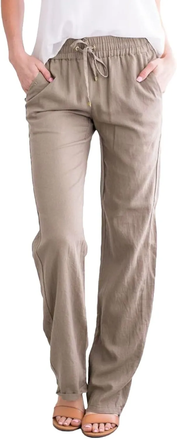 Culottes for Women Dressy Loose Fit Lounge Pants Strethcy Soft Athletic Harem Pants Travel Linen Pants