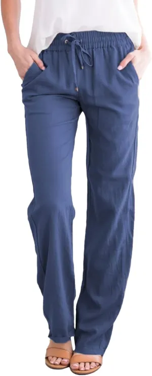 Culottes for Women Dressy Loose Fit Lounge Pants Strethcy Soft Athletic Harem Pants Travel Linen Pants