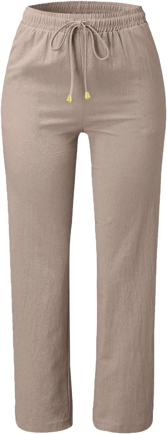 Culottes for Women Dressy Loose Fit Lounge Pants Strethcy Soft Athletic Harem Pants Travel Linen Pants