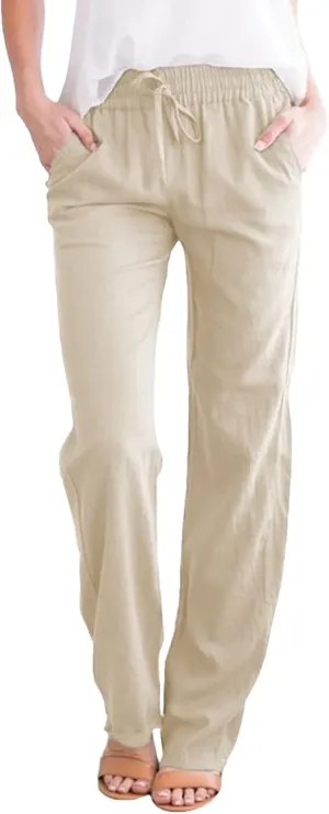 Culottes for Women Dressy Loose Fit Lounge Pants Strethcy Soft Athletic Harem Pants Travel Linen Pants
