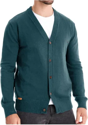Dgoopd Cardigan Sweaters for Men Button Down Knit Sweater Stand Collar Cardigan Long Sleeve Warm Sweaters with Pockets