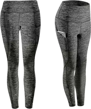 High Waist Running Workout Leggings for Women Yoga tretch Brushed Tummy Control Workout Tight with Pockets