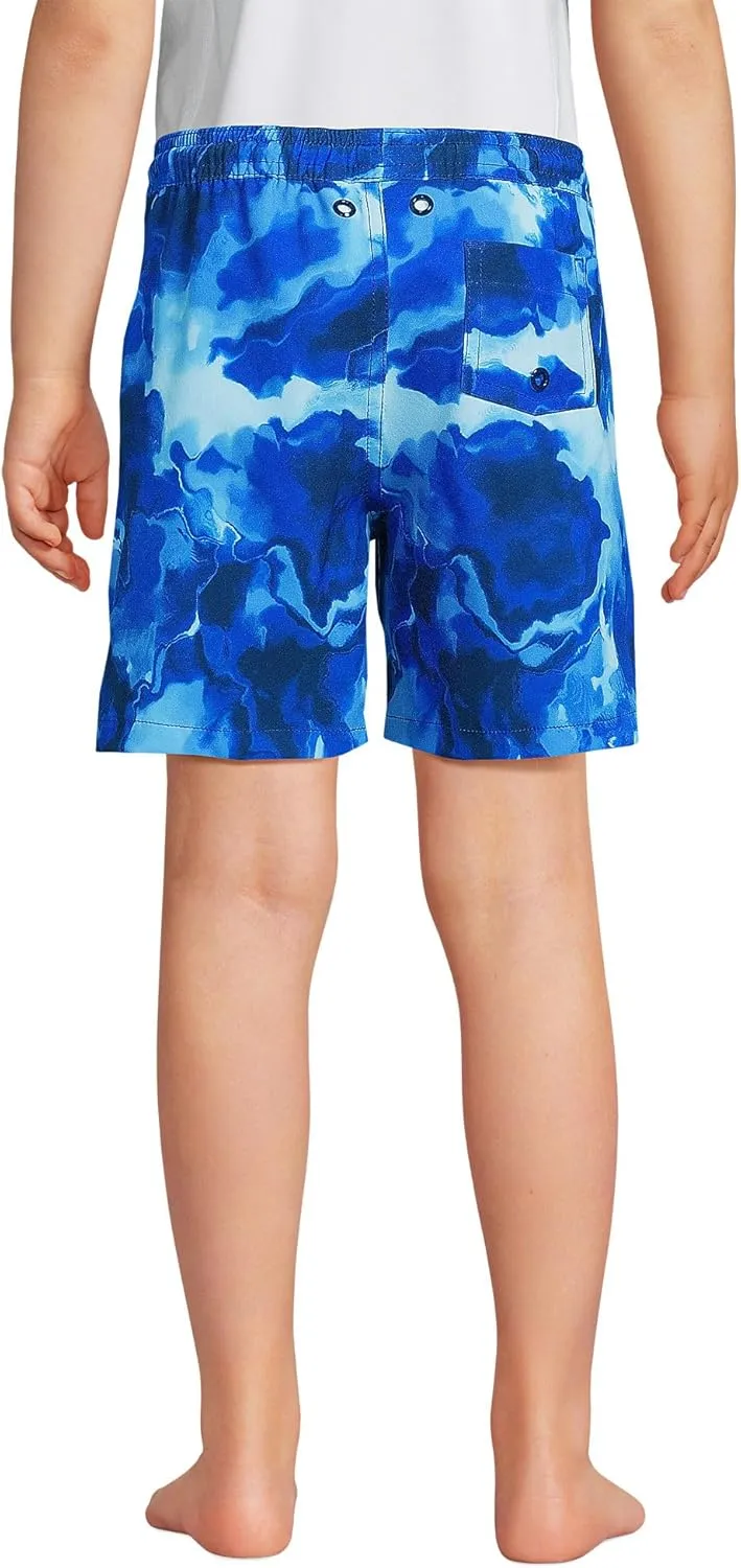 Lands' End Boys Slim Printed Volley Swim Trunks