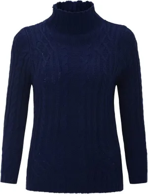 LCMTWX Oversized Sweater for Women Turtleneck Long Sleeved Knitted Sweater Round Neck Striped Women's Oversized Sweaters