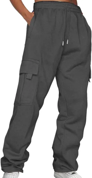 LCMTWX Womens Casual Pants Personality Solid Color Elastic Waist Striped Straight Leg Casual Pants Womens Casual Pants