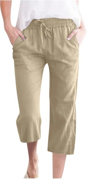Linen for Women Summer Fall Loose Fit Pleated Striped Straight Leg Pants Women 2025 Trendy Y2K