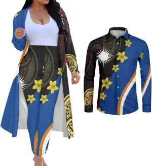 Matching Clothes for Couples Cardigan Sets for Women 2 Piece Mens Button up Shirts Long Sleeve