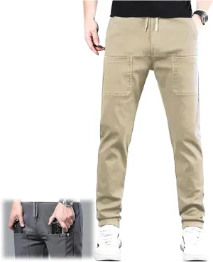 Men Comfy Cargo Pants Stretch, Lightweight Solid Color Long, PantsMultipants High Stretch Multi-Pocket Durable Cargo Pants.