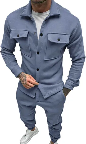 Men's Jogging Tracksuit Set 2024 Zipper Hooded Cardigan Solid Color Long Men's 2 Piece Tracksuit Polo Athletic