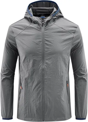 Men's Lightweight Sun Protection Jacket Summer Breathable Hoodies 2025 Cooling Hiking Outdoor Raincoat UPF Sun Shirts