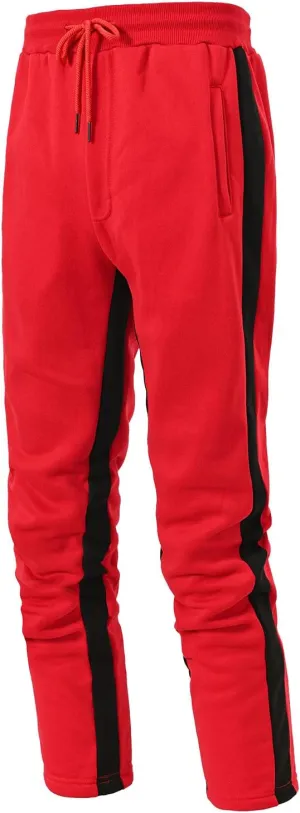 Men's Pajama Shorts Cotton Lounge Sleep Shorts Elastic Waist Sleepwear Pants with Pockets Red