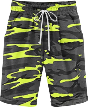 Men's Summer Beach Cotton Linen Shorts Lanyard Casual Knee Length Pants Sports Capris Shorts Trousers