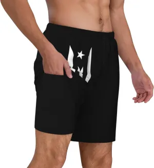 Mens Swim Trunks with Compression Liner Beach Board Shorts Quick Dry Swim Shorts -Puerto Rico Flag