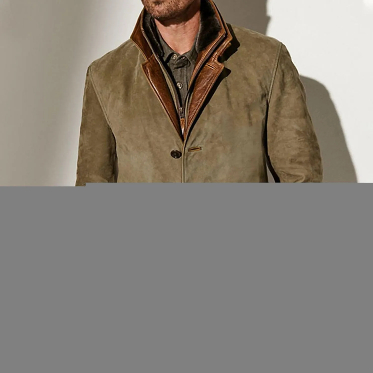 Men's waxed cotton jacket Trucker Jacket Vintage Thickened Button Down Coat Notched Lapel Jackets for Men with Pocket