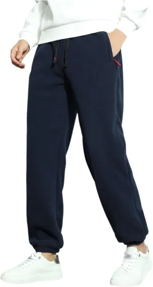 Men's Winter Baggy Cinch Bottom Sweatpants Fleece Lined Casual Comfy with Pockets Joggers Loose Fit Thickened Cozy