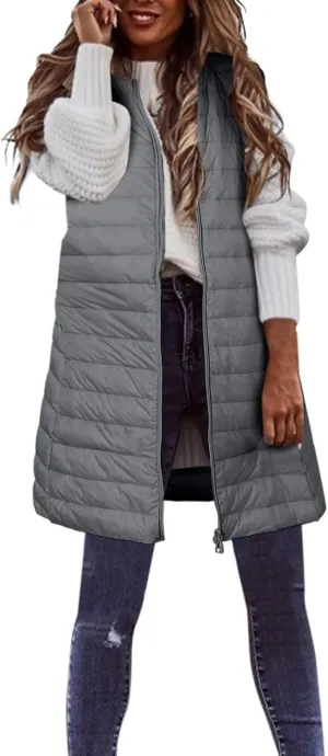 Puffer Vest Women Jacket Hooded Windproof Winter Coat with Recycled Insulation Winter Slim Short Hooded Warm White