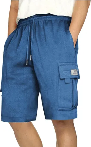 Sweat Shorts Men Baggy Drawstring Elastic Waist Cargo Shorts with Pockets Athletic Workout Running Hiking SweatShorts