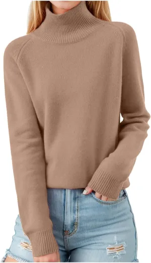Turtleneck Sweater for Women 2024 Fashion Long Sleeve Mock Neck Pollover Tops Casual Shirts Soft Warm Jumpers Top