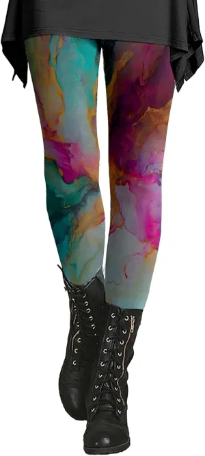 Winter Leggings for Women Tummy Control Patterned Tights for Women Plus Tummy Control Mesh Leggings