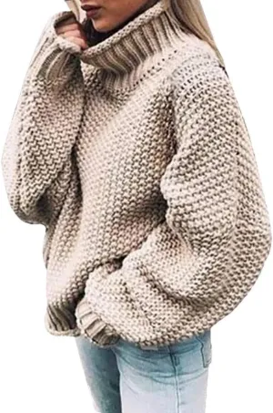 Women Autumn Winter Colorblock Pullover Sweaters Large Long Single Sleeves Coat Loose Chunky Knit Jumper Tops Casual