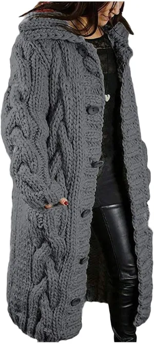 Women Autumn Winter Colorblock Pullover Sweaters Large Long Single Sleeves Coat Loose Chunky Knit Jumper Tops Casual