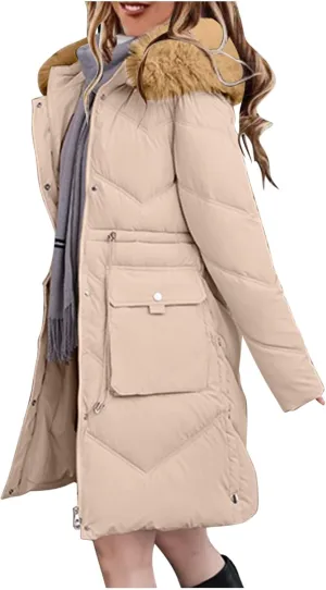 Women Winter Coats Long Hooded Lightweight Puffer Jackets Plus Size Thicken Quilted Jackets Parkas Down Coats Outerwear