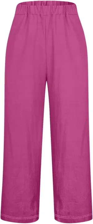 Womens Casual Cotton Linen Pants and Pants with Pocket Long Pants Wide Leg Long Lounge Pant Trousers Lounge Sets for