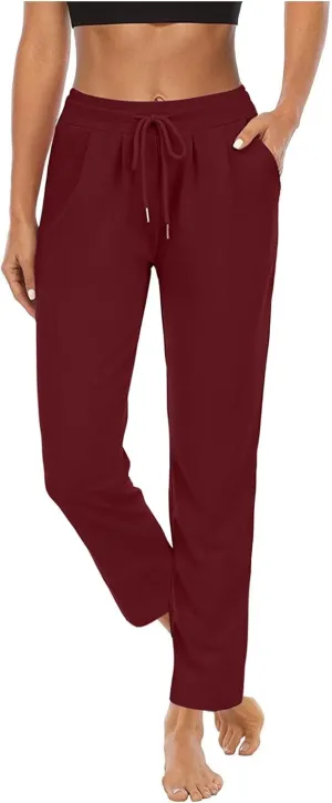 Womens Pants Pants for Women Work Out Gym Yoga High Cut Straight Leg Plain Long Leg Fall Winter Pants 2024