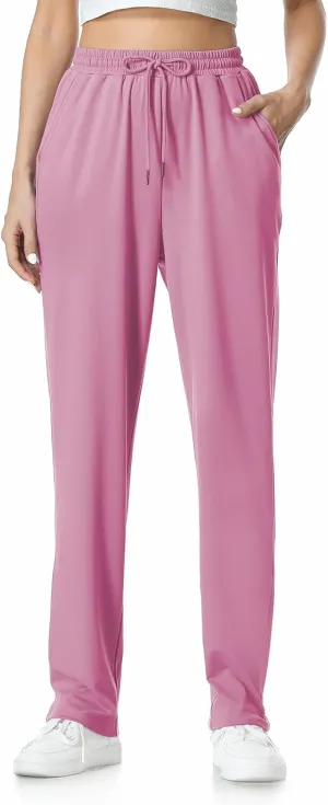 Womens Pants Straight Leg Sweatpants for Women Elastic Waist Work Pants Baggy Casual Drawstring Lounge Pants