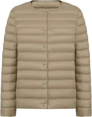 Womens Ultr_a Lightweight Packable Short Down Jacket 2025 Collarless Button Down Quilted Puffer Parka Coats Outerwear