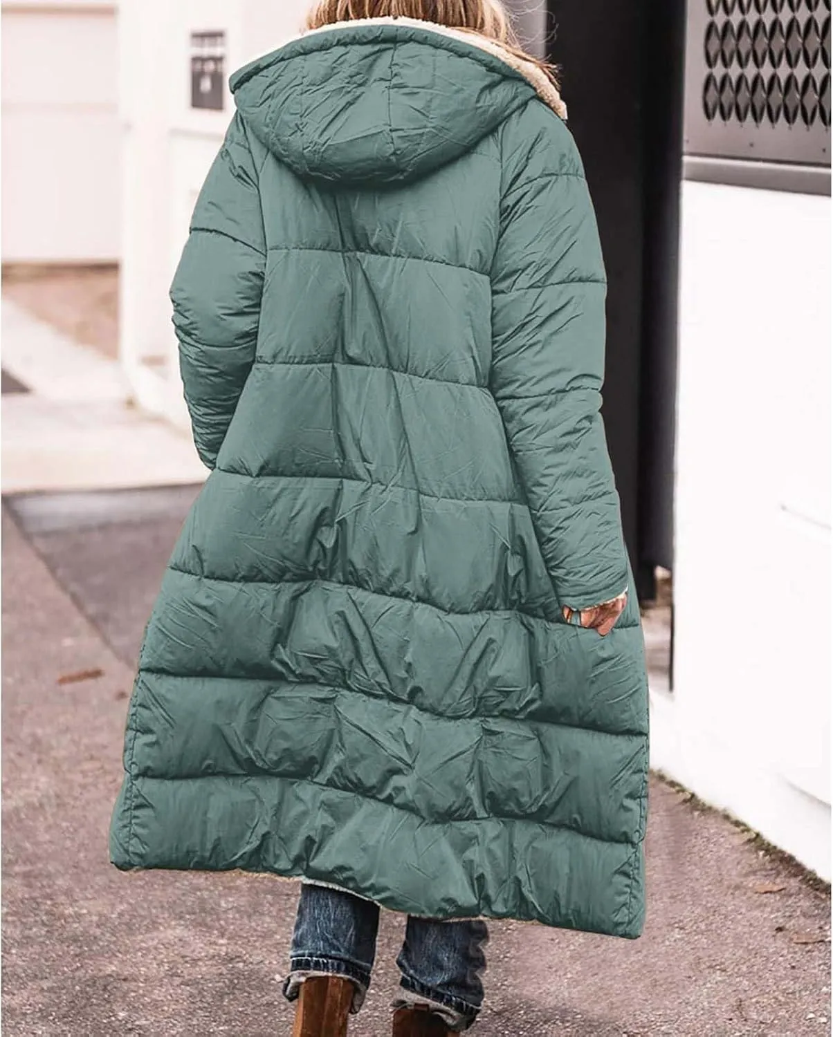Womens Winter Cropped Puffer Jacket Coat Faux Fur Trim Hood Short Down Coats Cropped Puffer Long Sleeve Coats