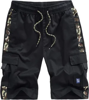 Ymosrh Men's Khaki Shorts Men Summer Fashion Casual Printed Loose Quick-Drying Shorts Beach Pants Cargo Shorts