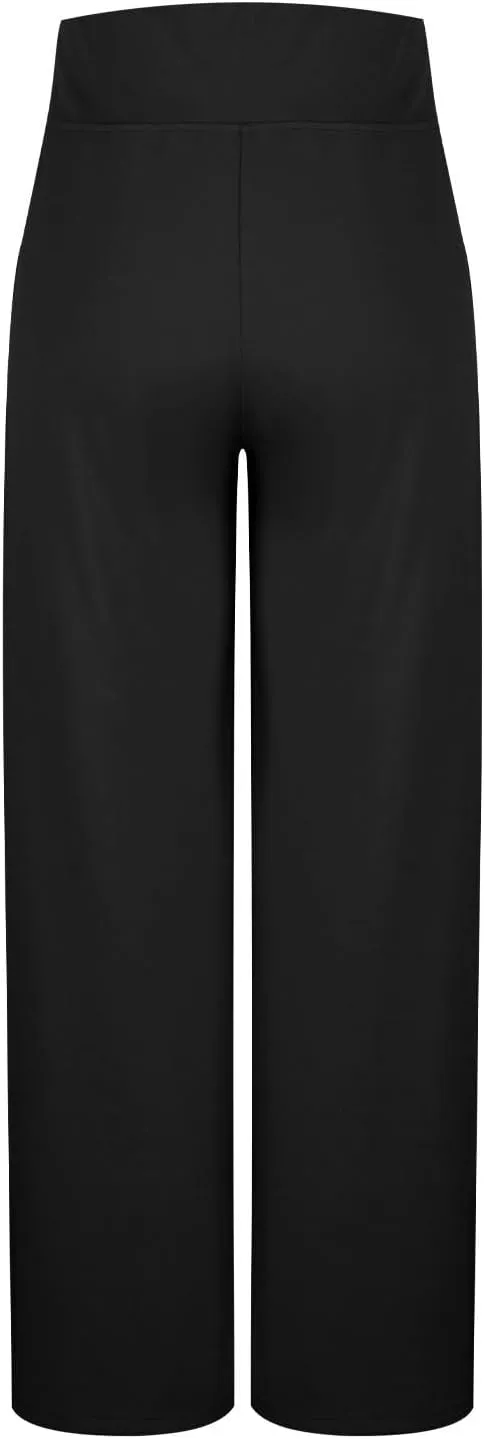 Yoga Pants for Women's High Waist Stretch Lounge Straight Wide Leg Pants Elastic Waist Loose Comfy Jogger Trouser