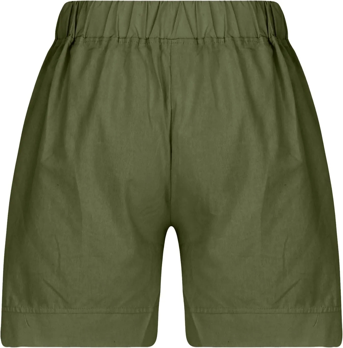 YRAETENM Linen Shorts Women Casual Cotton Bermuda Shorts Summer Elastic Waisted Short Vacation Beach Outfits with Pockets